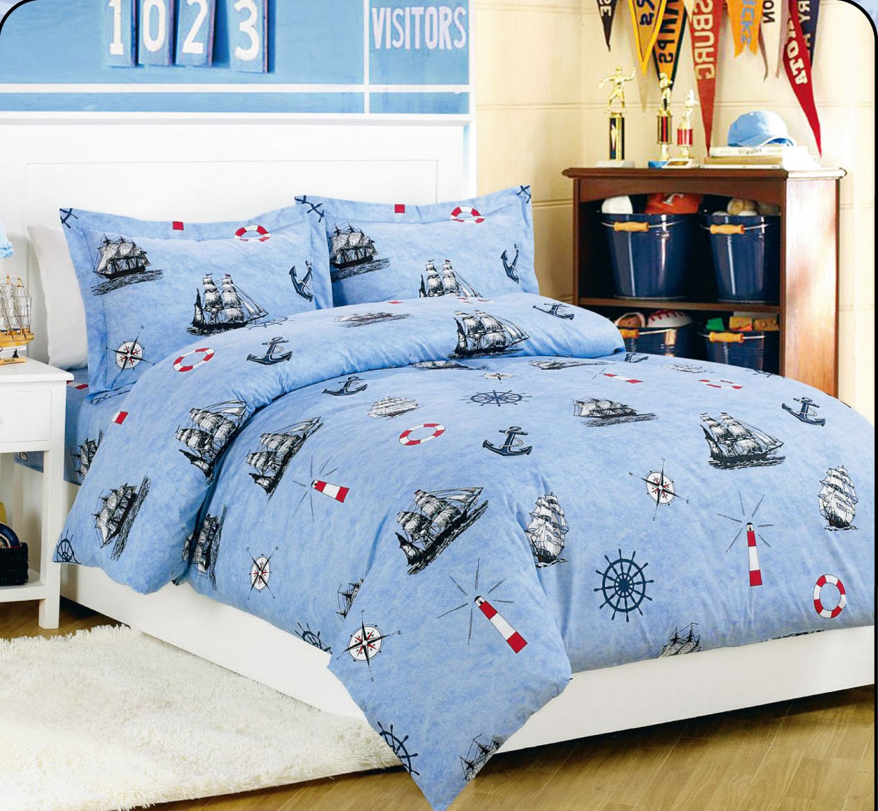 Nautical Crib Bedding Set - 3 Piece - The Closeout Connection