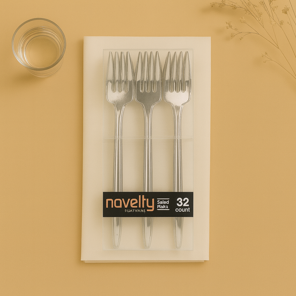 Novelty Flatware Silver Salad Forks- 32 Count
