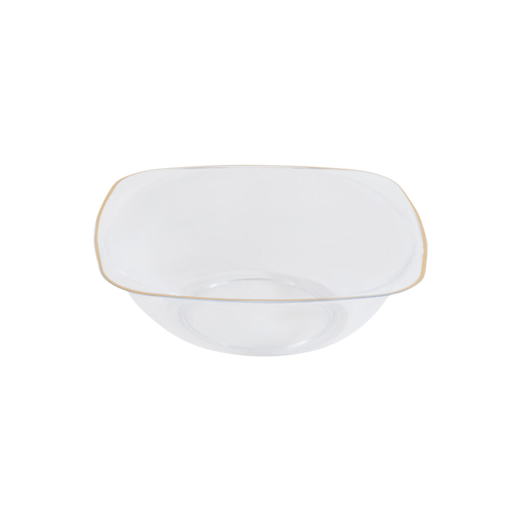 Organic Square Bowls Gold Rim 6 oz - 10 Count - Clear#Color_Clear