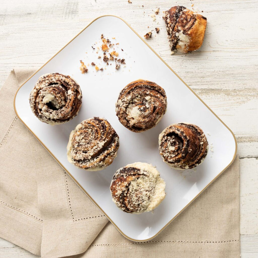 Organic White/Gold Rim Tray - 2 Count - The Closeout Connection