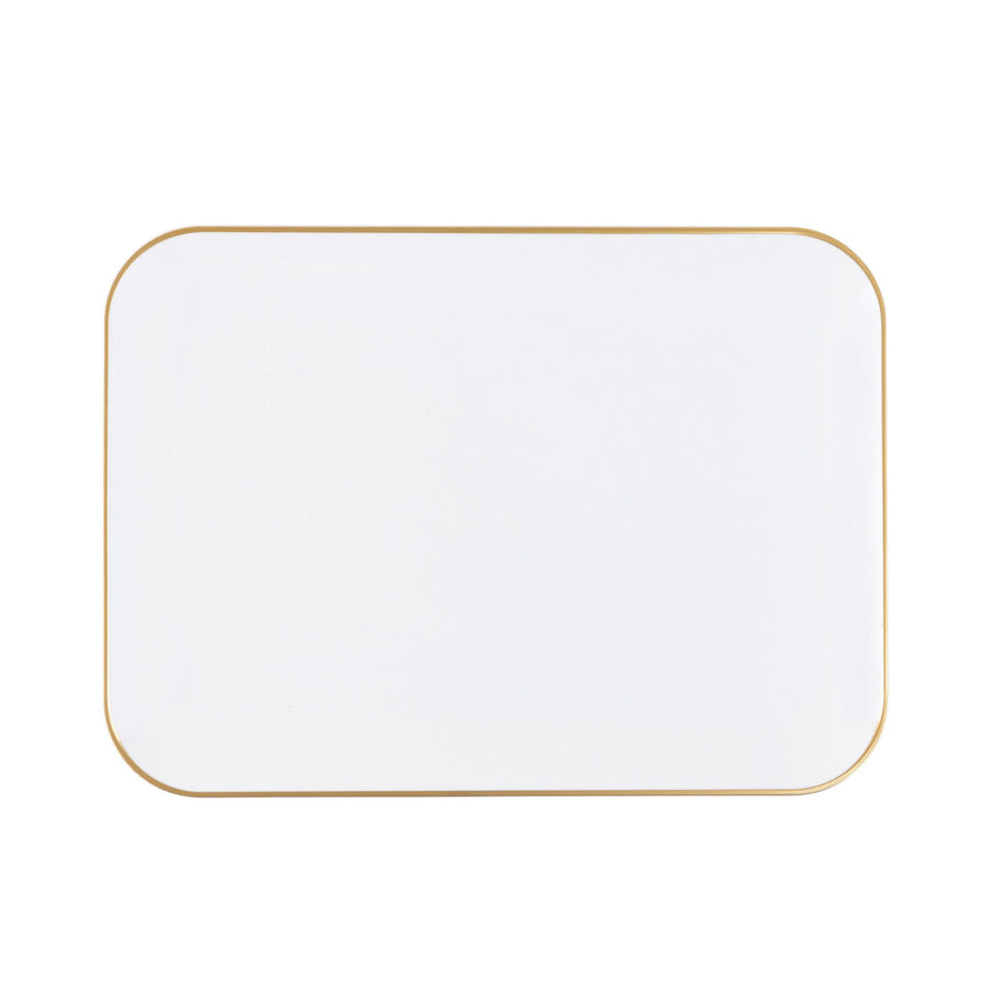 Organic White/Gold Rim Tray - 2 Count - The Closeout Connection