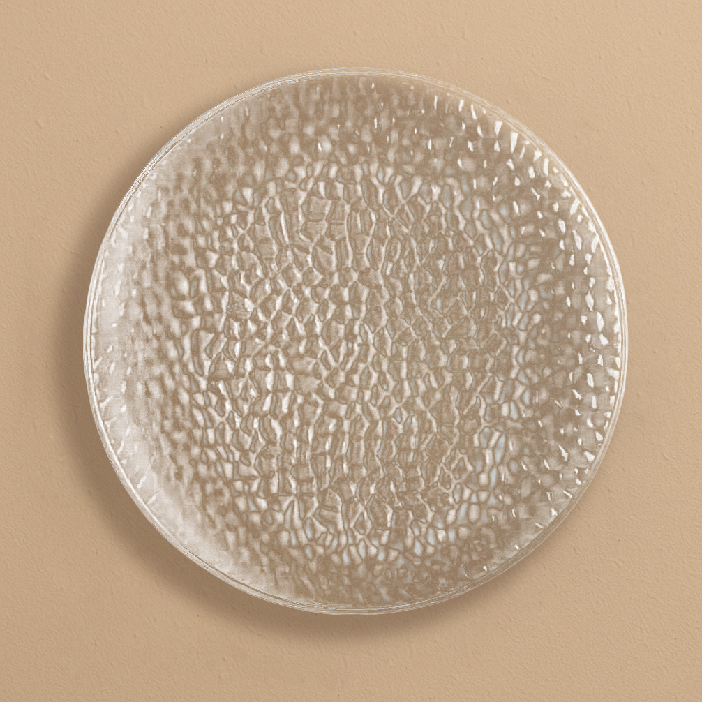 Clear 13" Organic Hammered Chargers- 4 CT