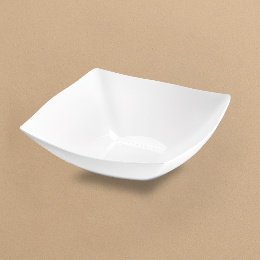 Fancy Square White Plastic Serving Bowls