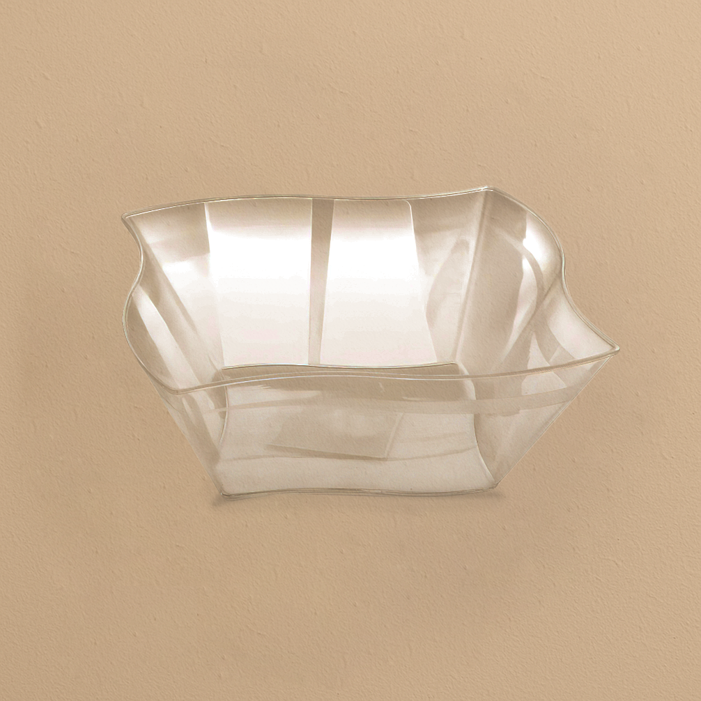 Small Wave Clear Serving Bowl- 45oz