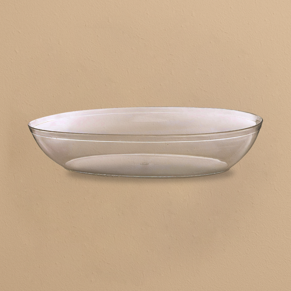 Small Oval Clear Plastic Serving Bowl