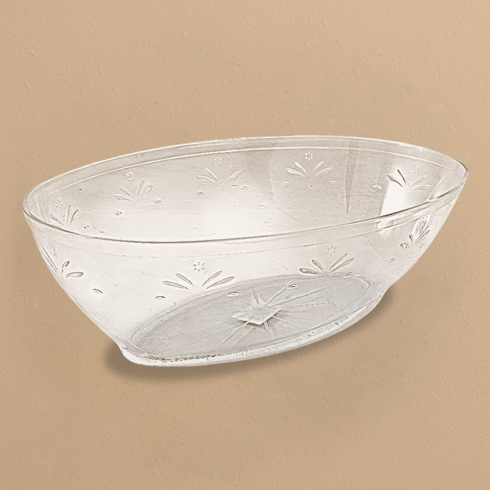 Oval Clear Plastic Serving Bowl