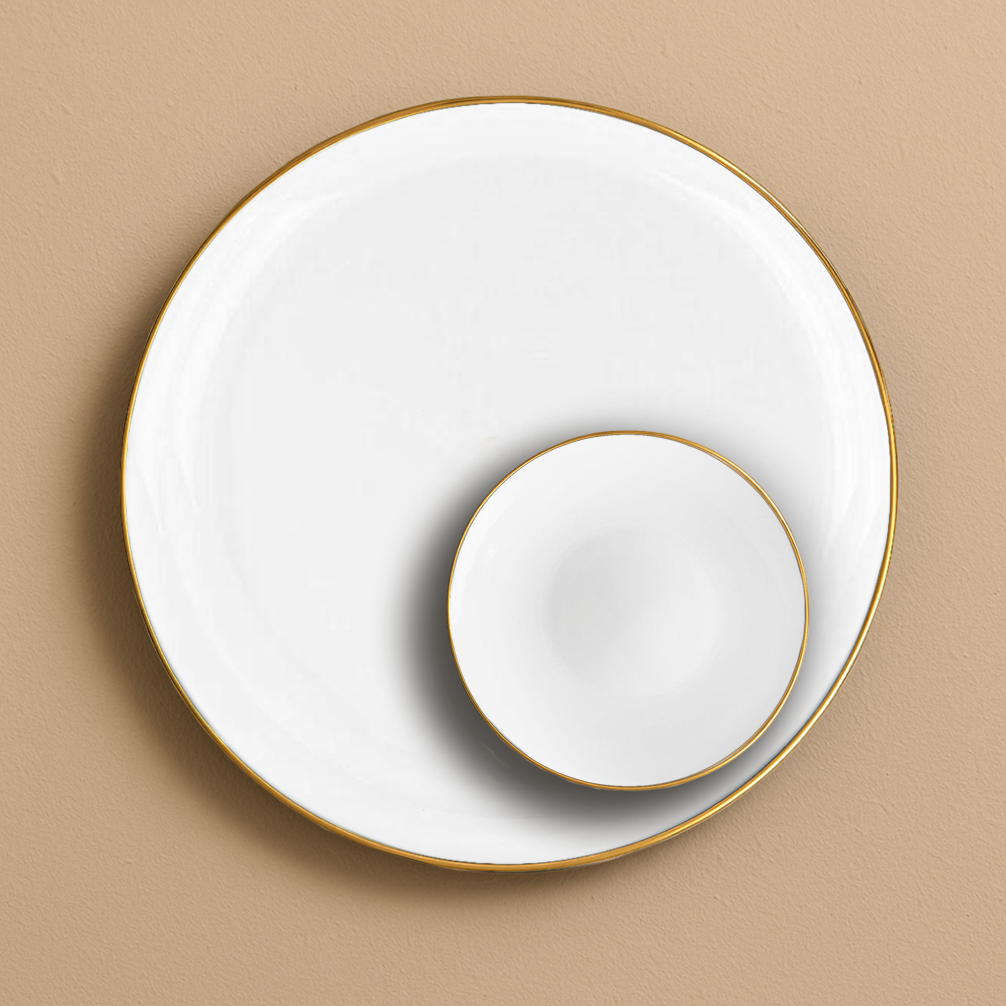 White/Gold Rim- 10 ct