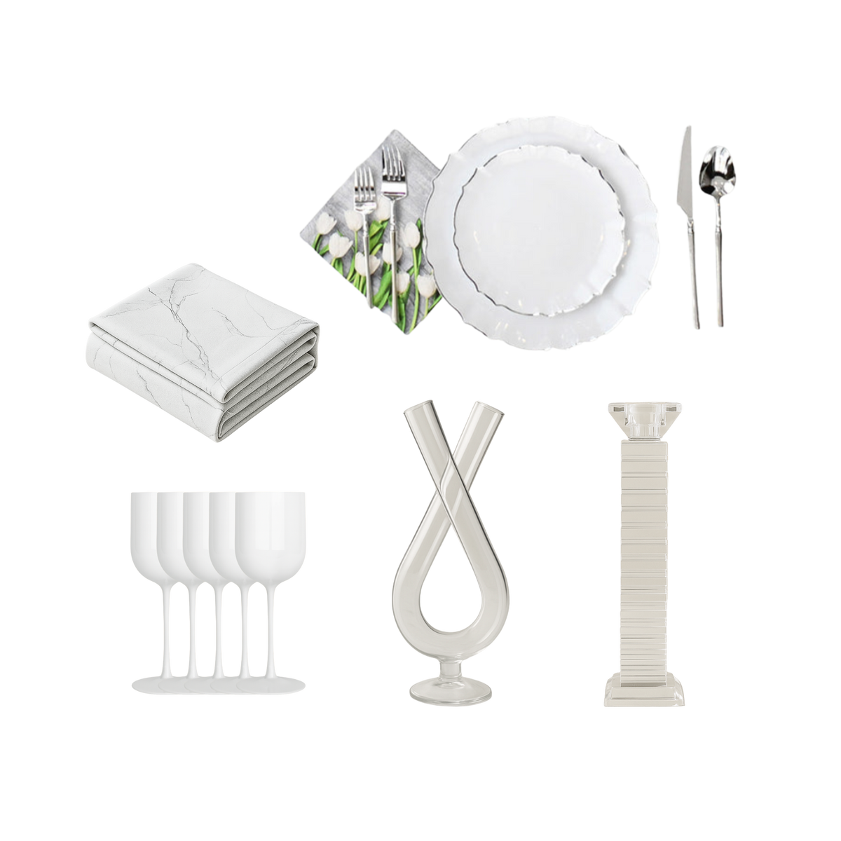 142 Piece Set - Onyx Scape 10 Guests