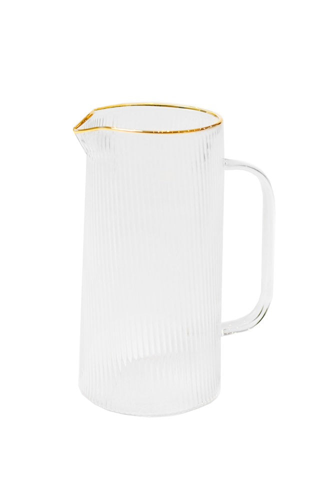 Borosilicate Gold Rim Pitcher