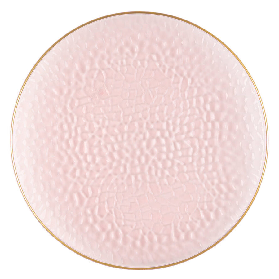 Organic Hammered Chargers with Gold Rim - 4 Count - The Closeout Connection