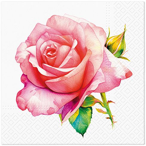 Unique Rose Lunch Napkin - 20 Count