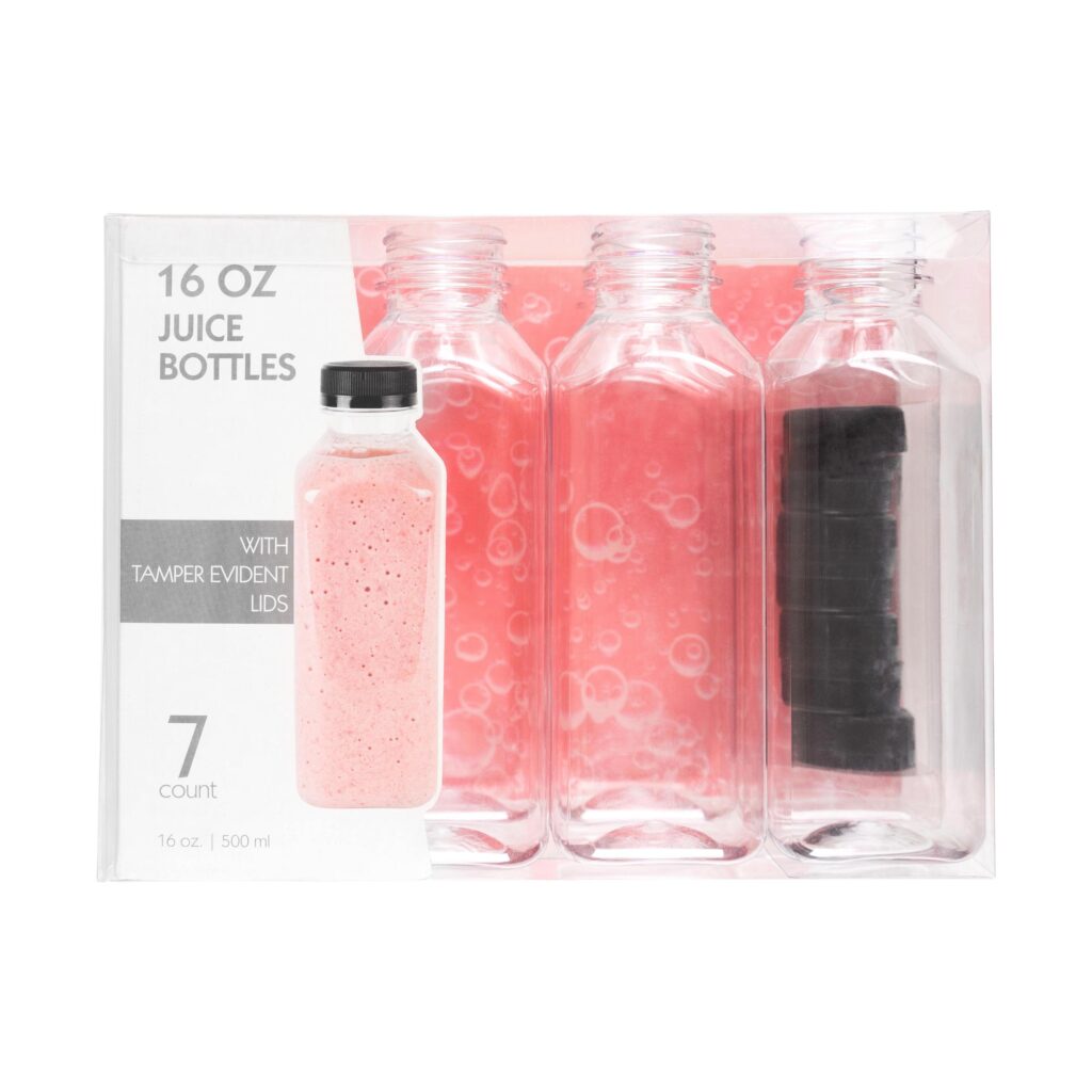 Plastic Bottles With Lids 16oz - 7 Count