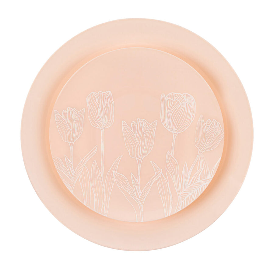 Combo Tulips Collection Dinnerware - 32 Count - Soft Pink