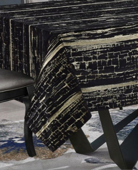 Portoro Black with Gold Velvet Tablecloth - The Closeout Connection