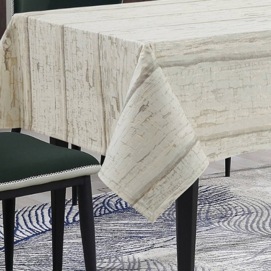 Portoro Ivory with Gold Velvet Tablecloth - The Closeout Connection