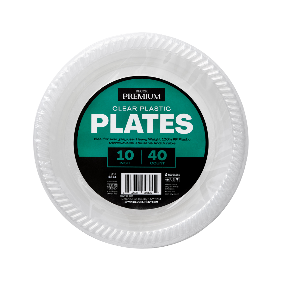 Clear Plastic 10" Plates 40 count