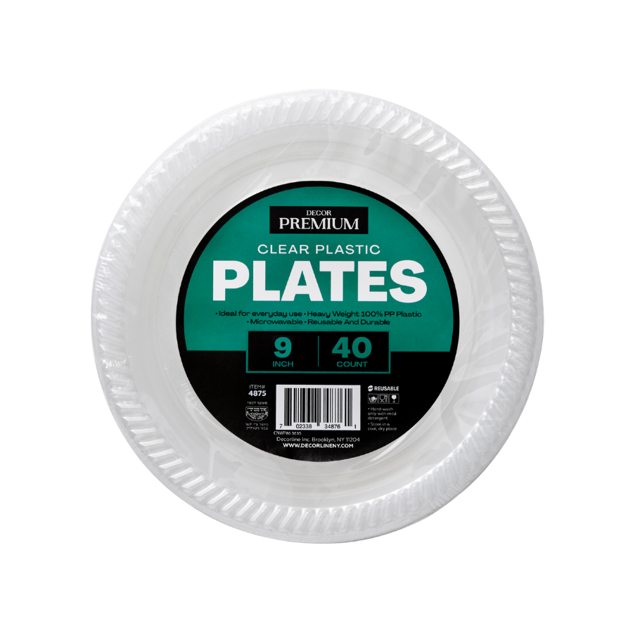 Clear Plastic 9" Plates 40 count