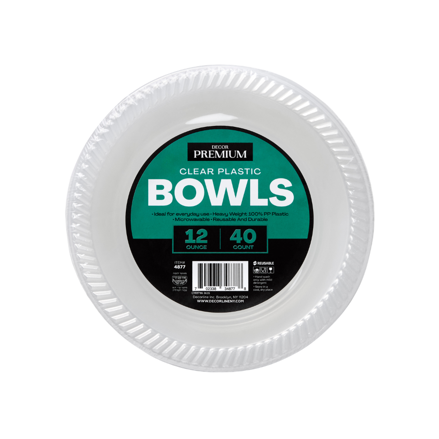 Clear Plastic Bowls 40 count - 12oz