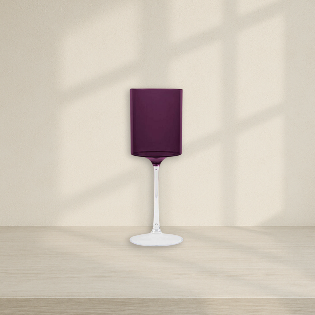 Purple/Clear Two-Tone 9oz Wine Glass - 5 Count