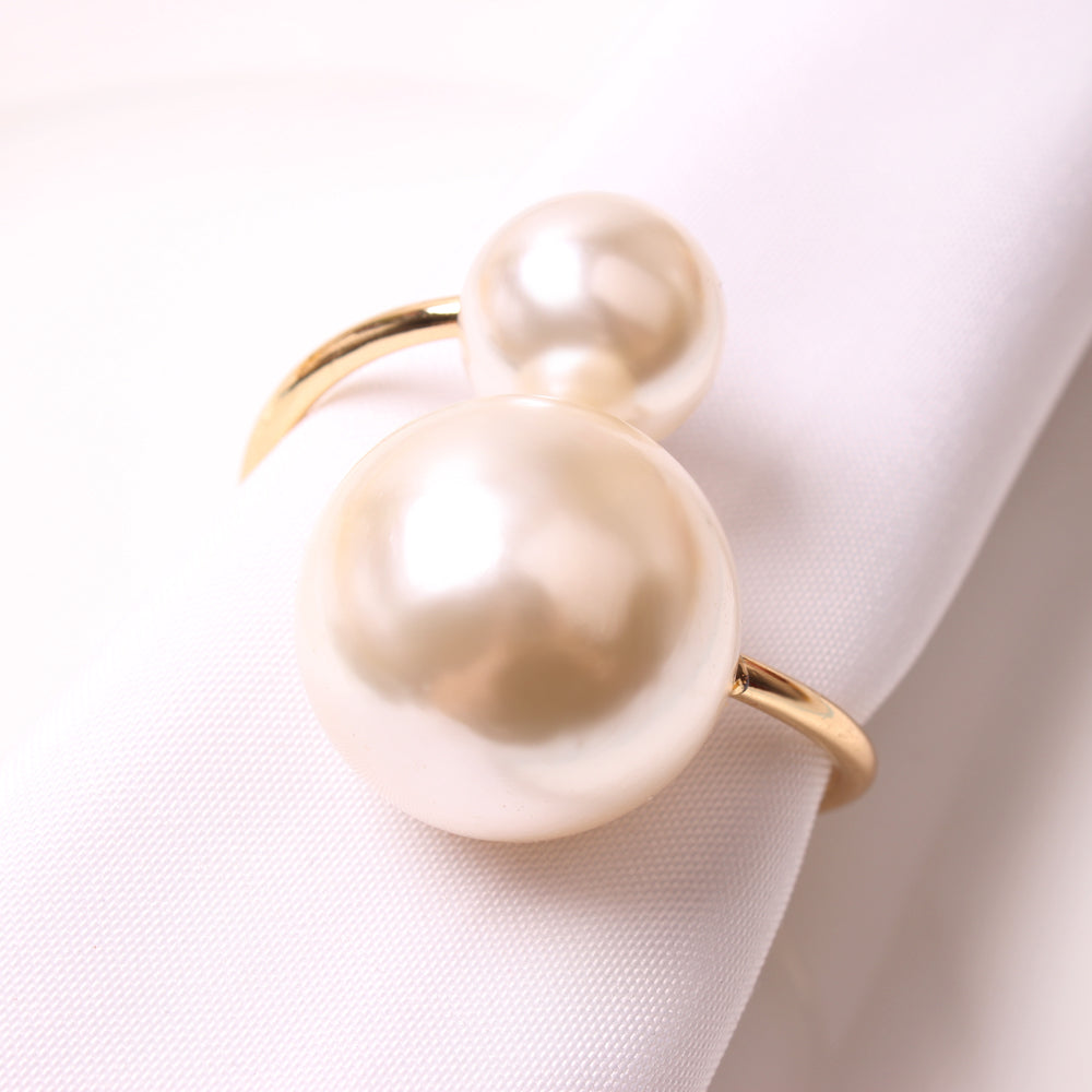 White Pearl Napkin Ring- Set of 4