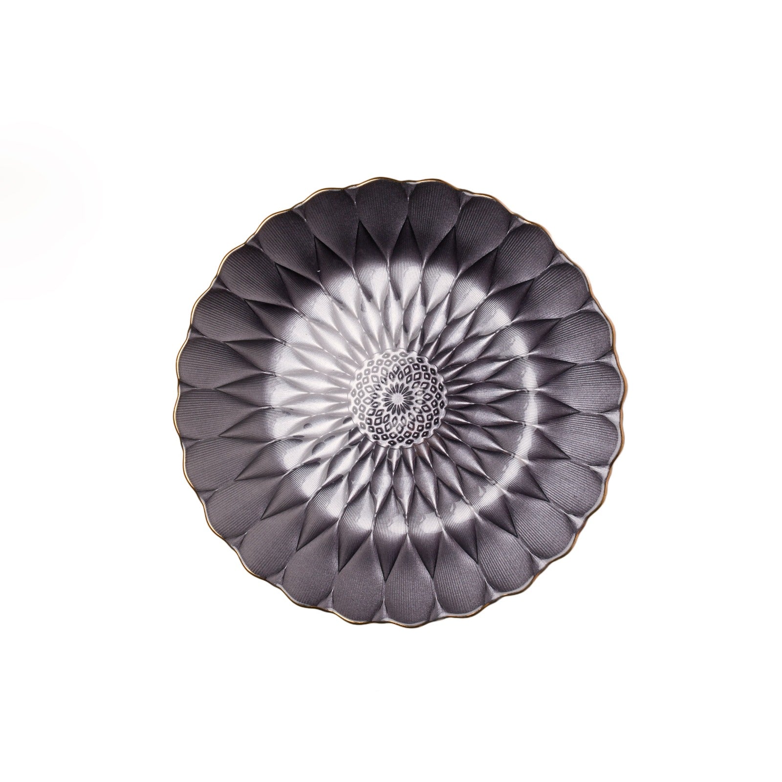 Black Metallic Painted Glass Plate