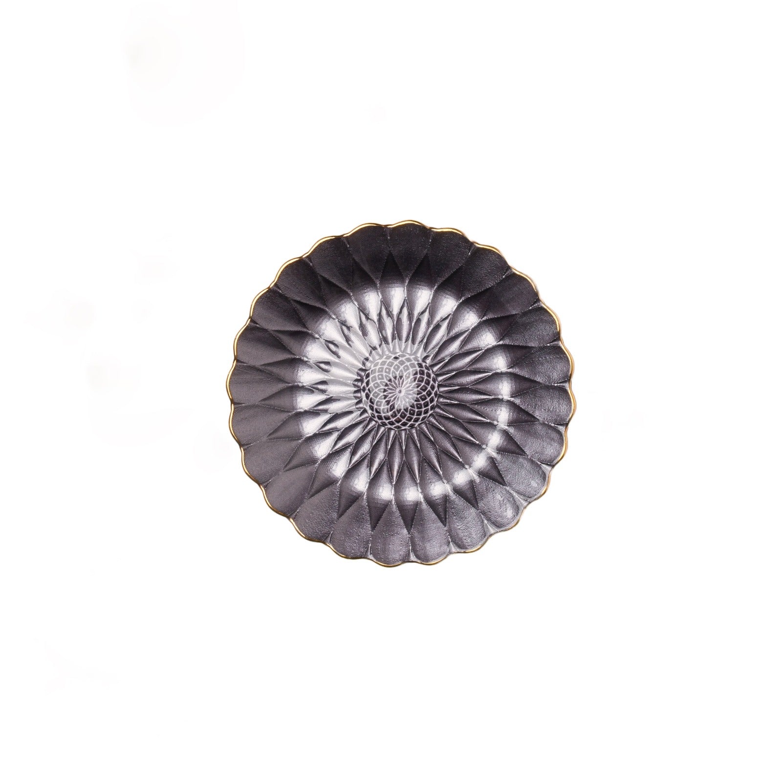 Black Metallic Painted Glass Plate