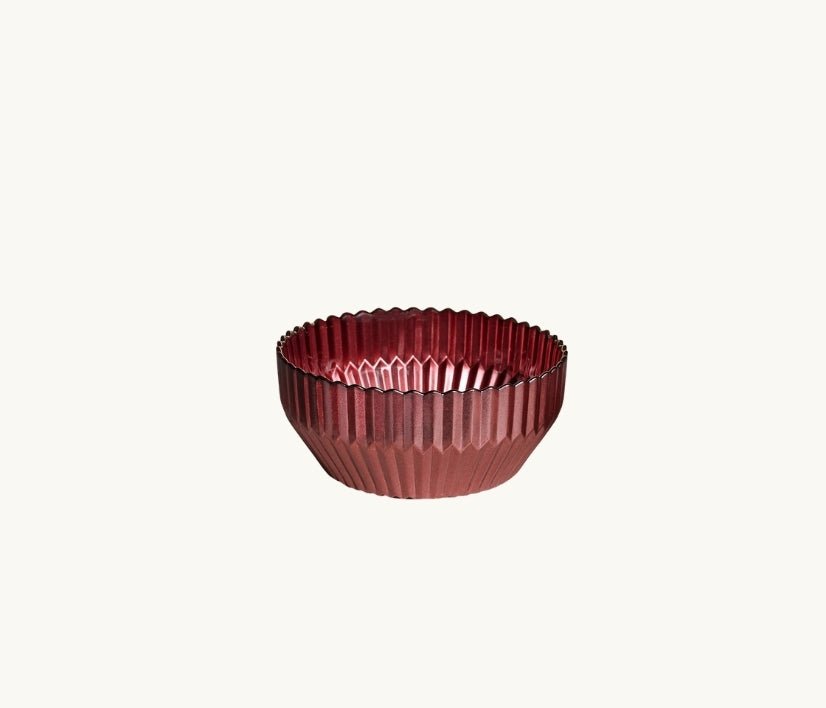 Raspberry Pleated Glass Dish Collection