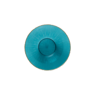 Ribbed Collection Soup Bowl Blue with Gold#Color_Blue
