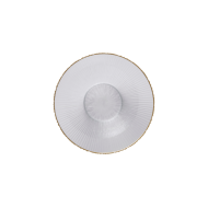Ribbed Collection Soup Bowl Clear with Gold#Color_Clear