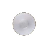 Ribbed Collection Soup Bowl Pearl with Gold#Color_Pearl