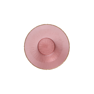 Ribbed Collection Soup Bowl Pink with Gold#Color_Pink