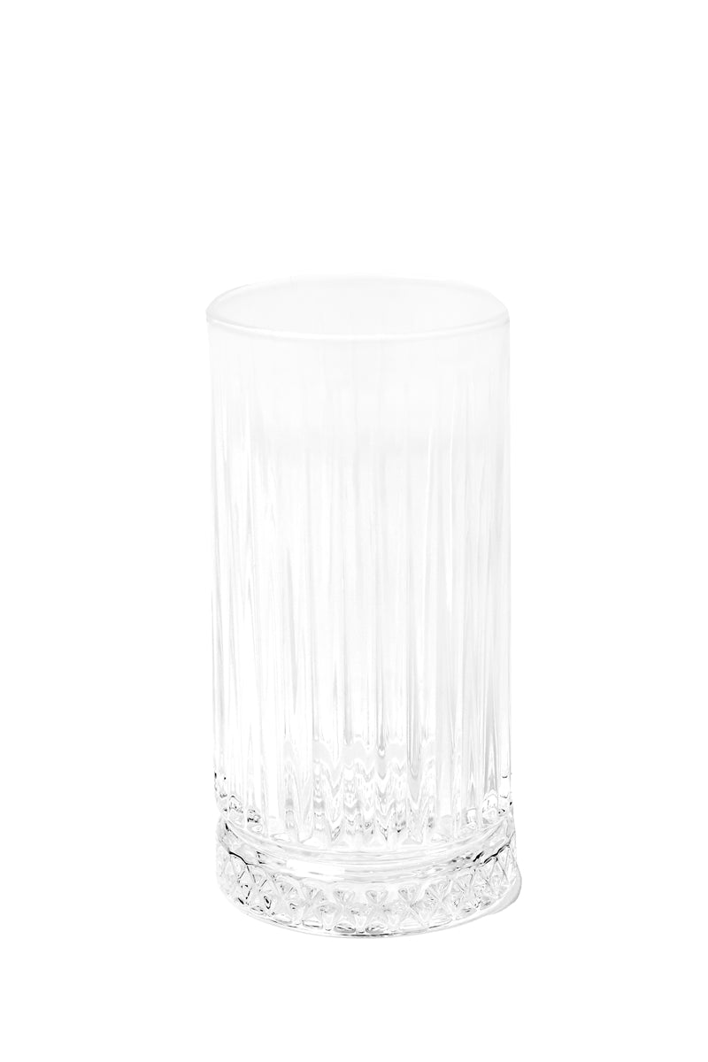 Prague Clear Ribbed Highball Glass