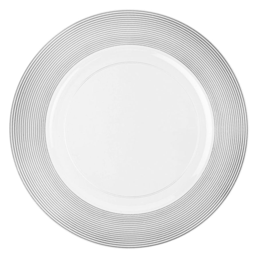 Silver Rope Textured Chargers - 4 Count - The Closeout Connection