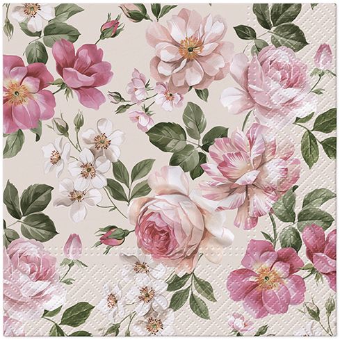 Roses Glory Lunch Napkin - 20 Count - The Closeout Connection