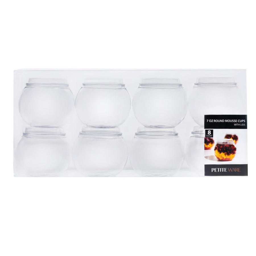 Round Mousse Cups With Lid - 8 Count - The Closeout Connection