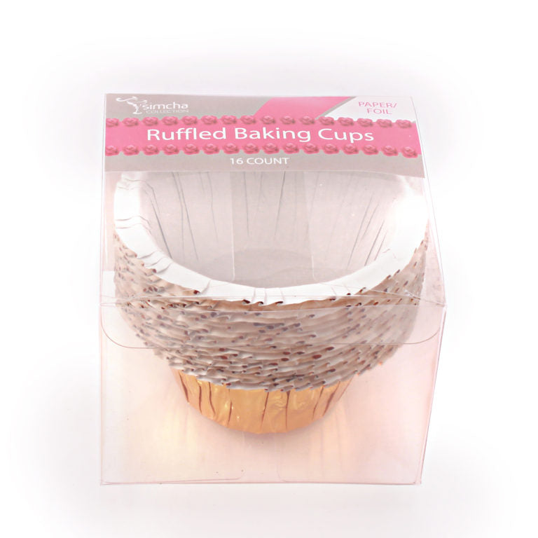 Ruffle Baking Cup Gold Foil Kosher for Passover - 40 Count - The Closeout Connection