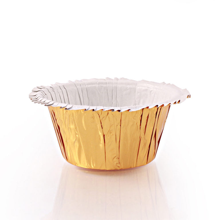 Ruffle Baking Cup Gold Foil Kosher for Passover - 40 Count - The Closeout Connection