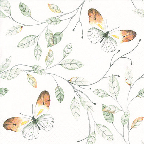 Orange Tip Butterfly Lunch Napkin - 20 Count - The Closeout Connection