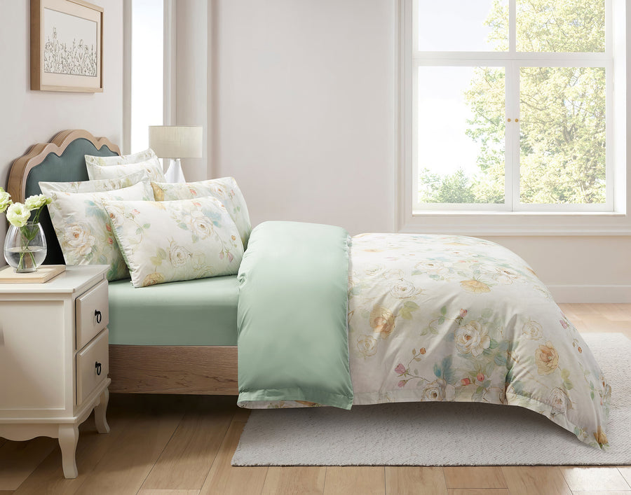 Sage Bloom 8 Piece Bedding Set side view