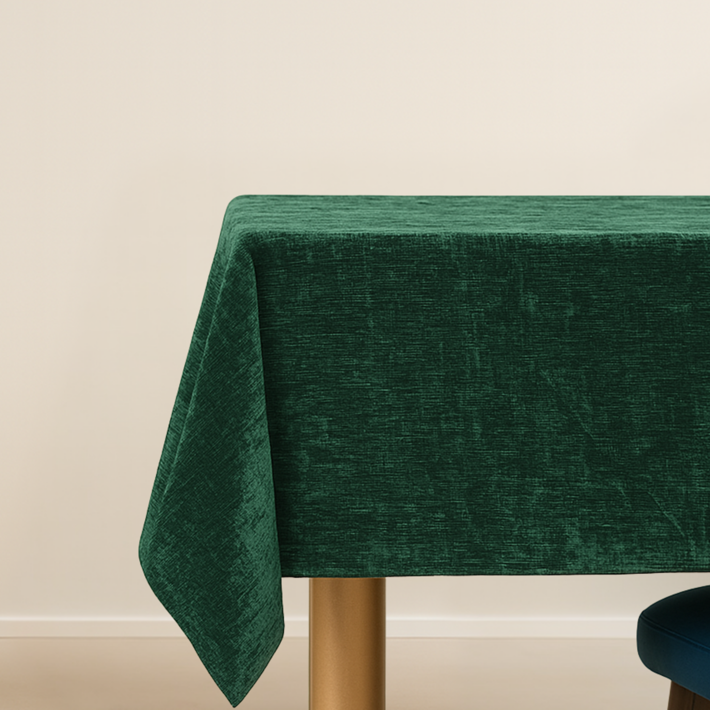 Jardin Emerald Green Chenille Tablecloth