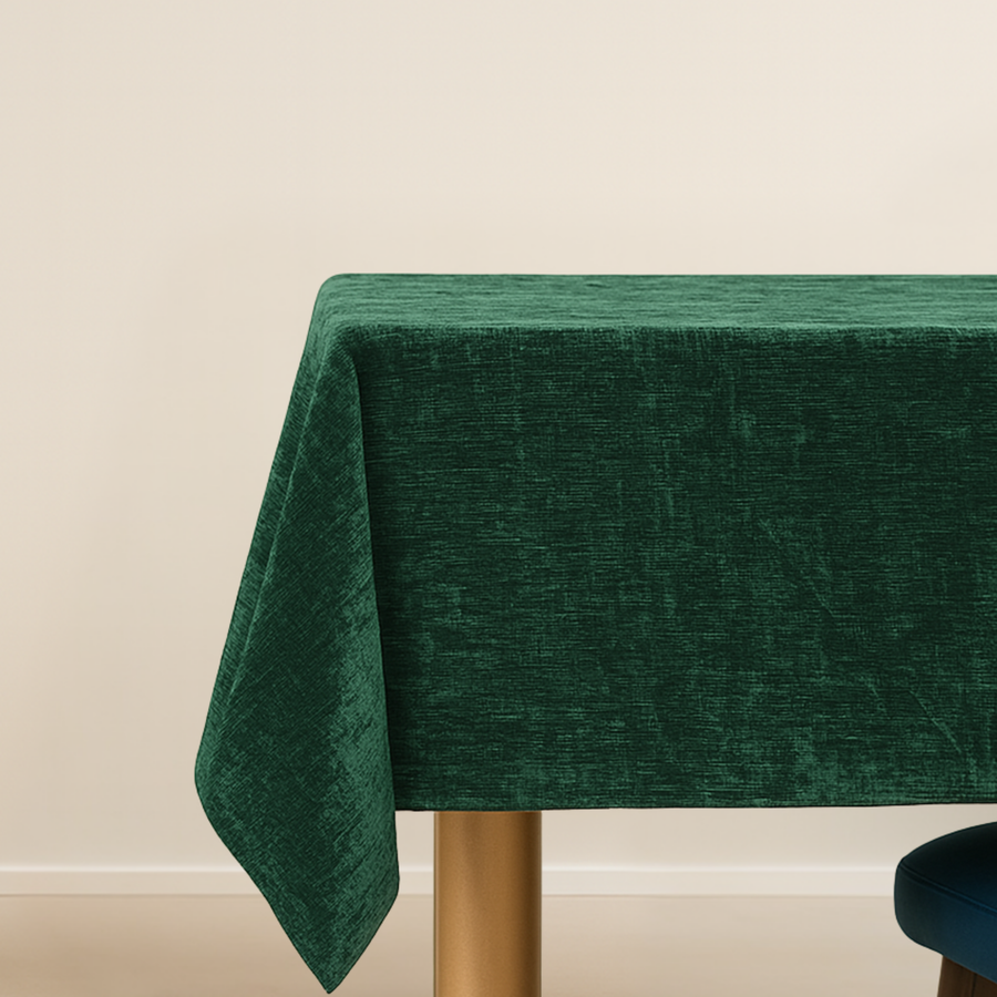 Jardin Emerald Green Chenille Tablecloth - The Closeout Connection