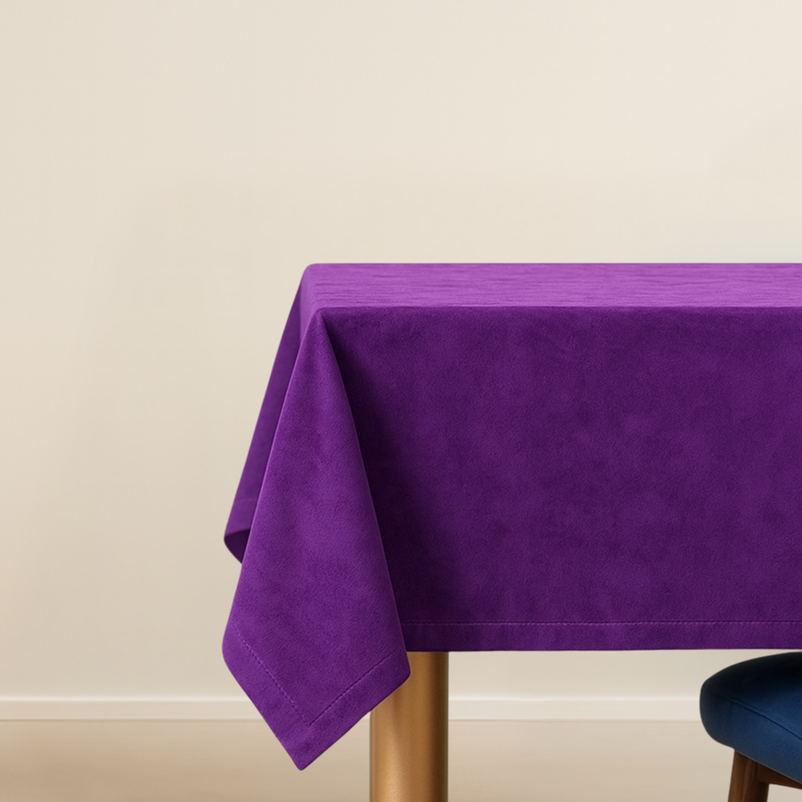 Santa Monica Purple Velvet Tablecloth - The Closeout Connection