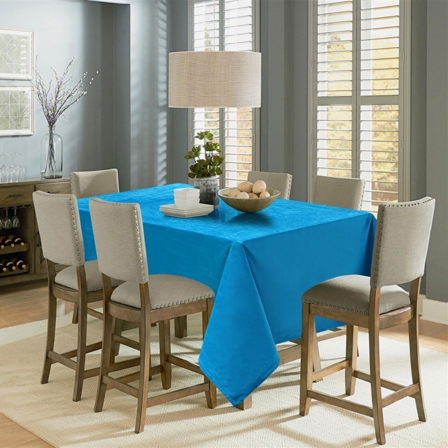 Santa Monica Blue Velvet Tablecloth - The Closeout Connection