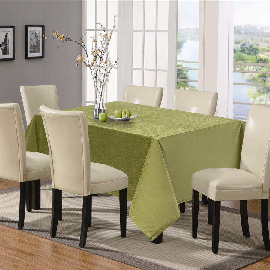 Santa Monica Olive Green Velvet Tablecloth - The Closeout Connection