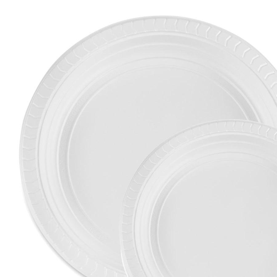 Servings Collection Microwave Safe Plates White - 100 Count - The Closeout Connection