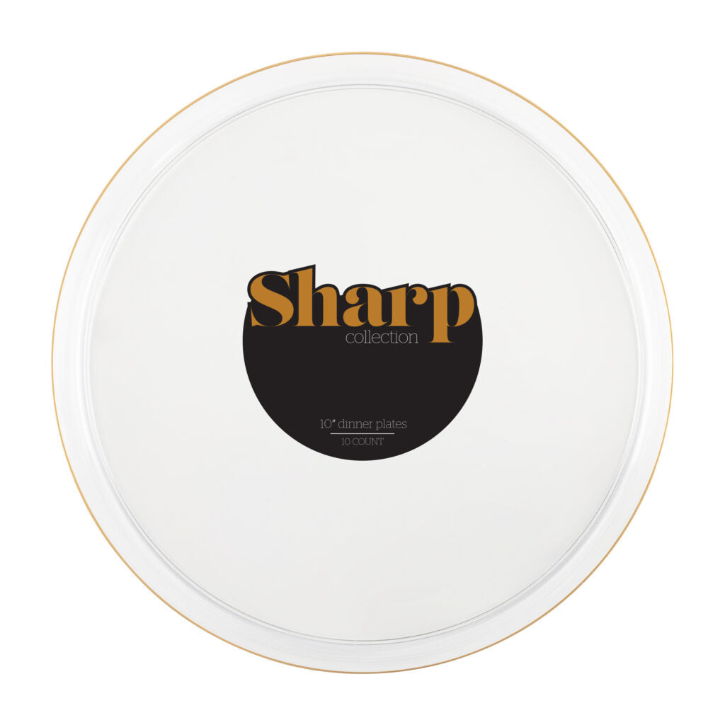 Sharp Plates - 10 Count - Clear-Gold#Color_Clear-Gold