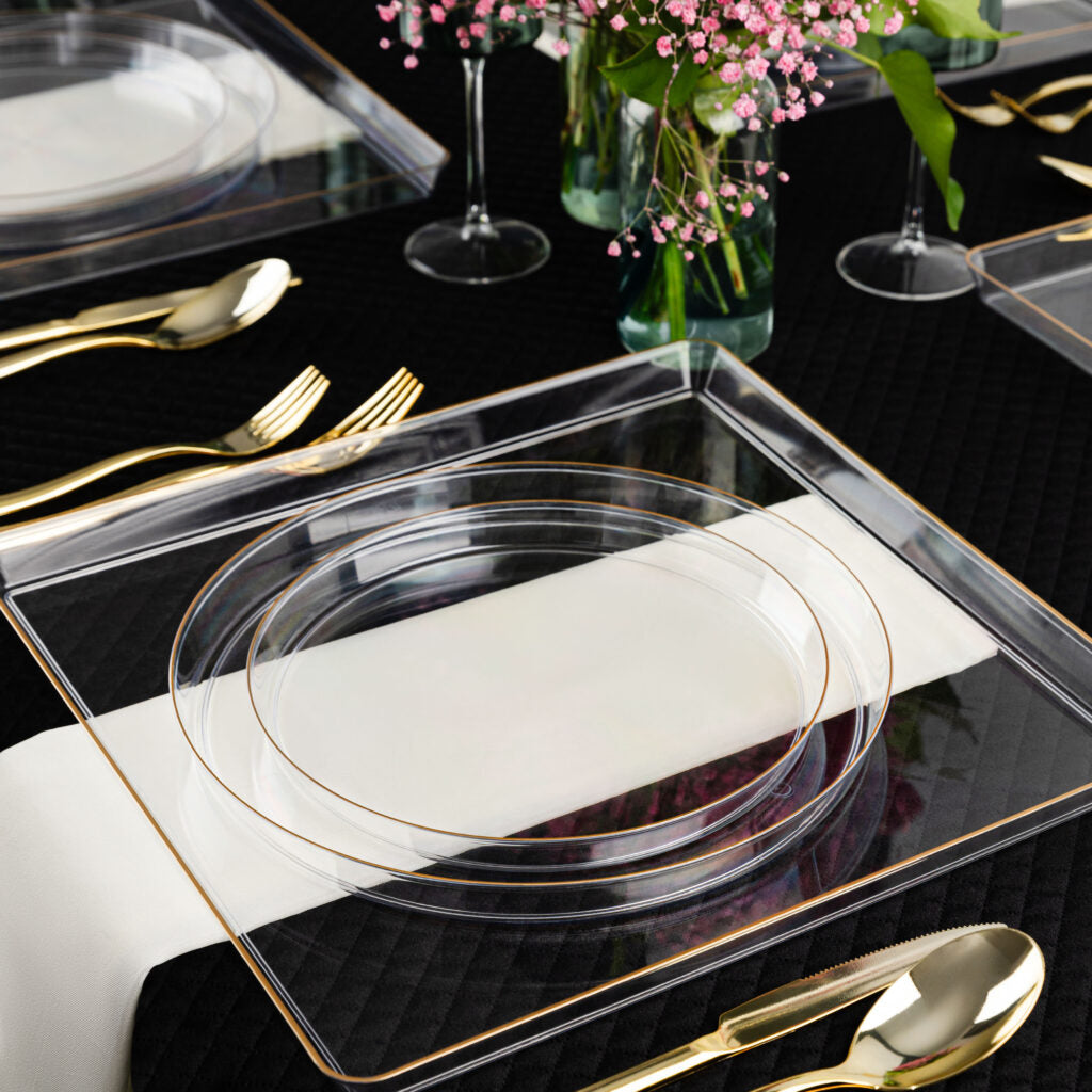 Sharp Plates - 10 Count - Clear-Gold#Color_Clear-Gold