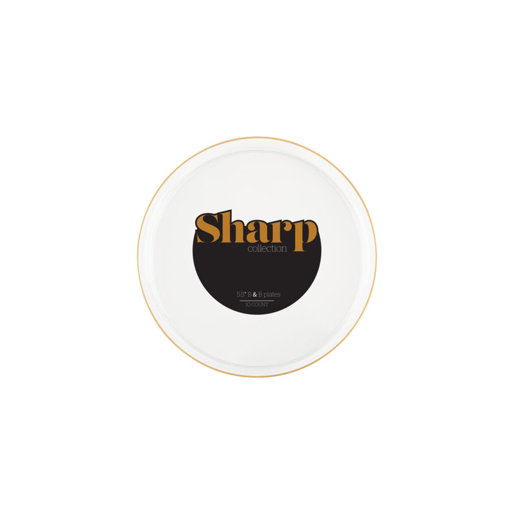 Sharp Plates - 10 Count - Clear-Gold#Color_Clear-Gold