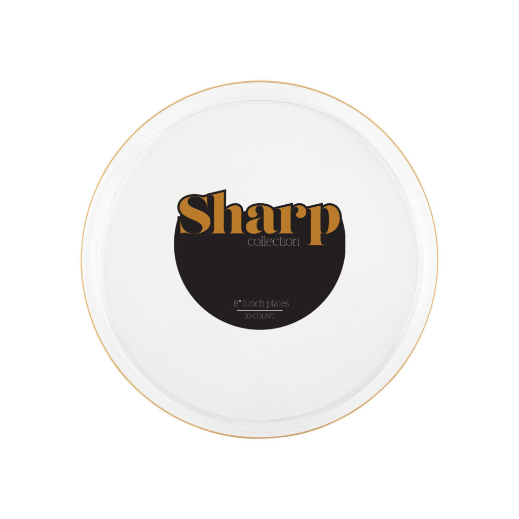 Sharp Plates - 10 Count - Clear-Gold#Color_Clear-Gold