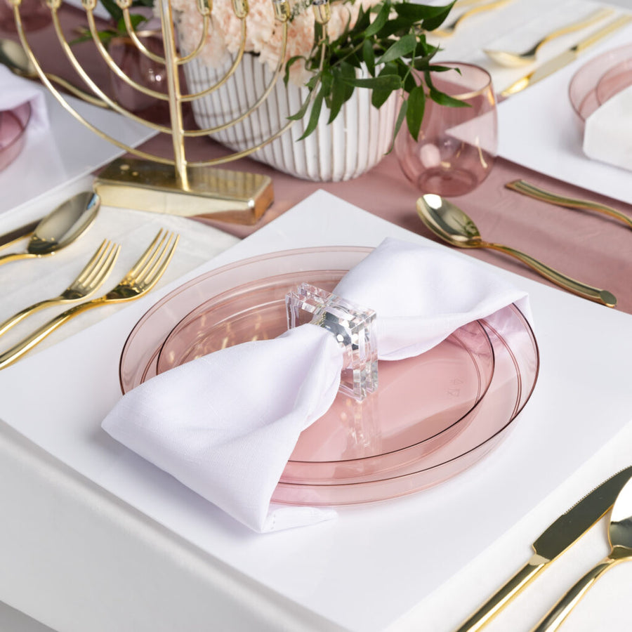 Sharp Rose Transparent Plates - The Closeout Connection